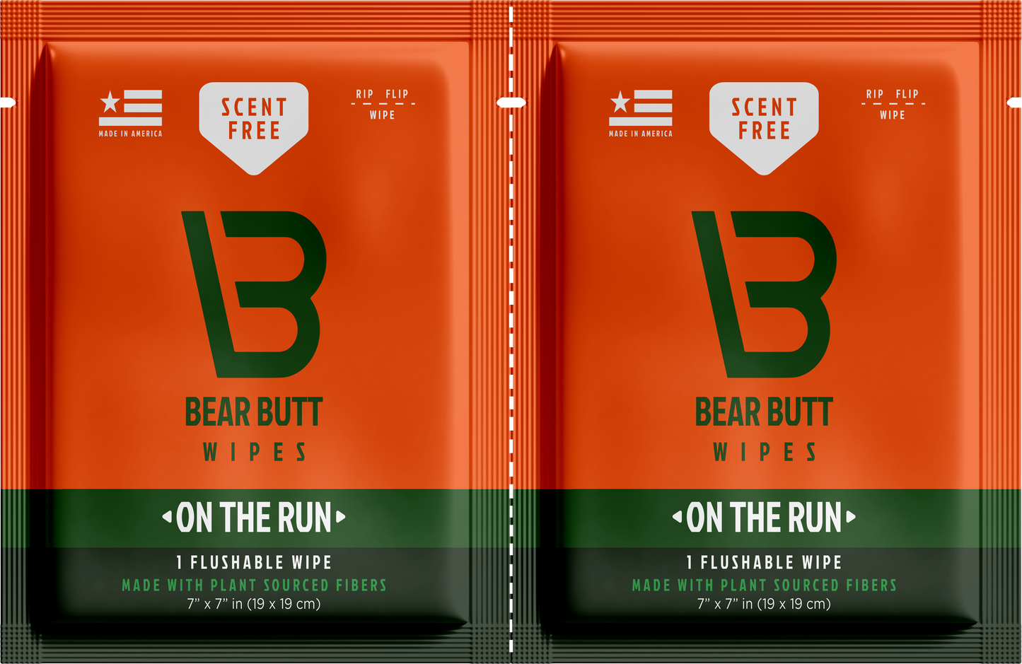 Bear Butt Wipes - 2-up Singles